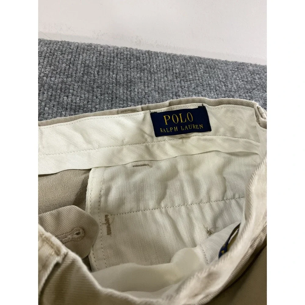 Polo Ralph Lauren Pants 38x30 Classic Fit Khaki Tan 100% Cotton Mens Chino Casua